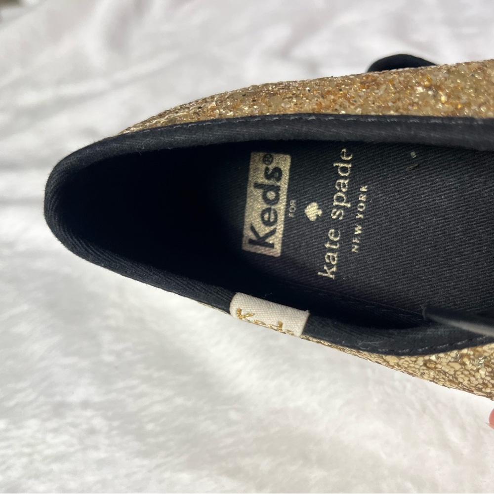 CLOSET CLOSING FINAL PRICE Kate Spade Gold Glitter Keds - Picture 4 of 4